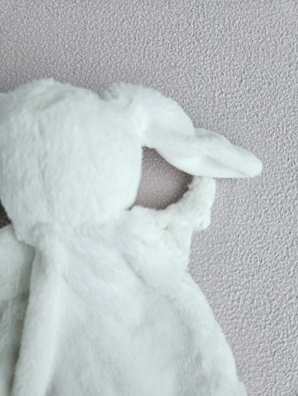 Carters Grey White Polka Dot Bunny Rabbit Knots Plush Baby Security Blanket